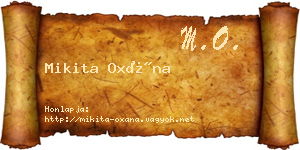Mikita Oxána névjegykártya